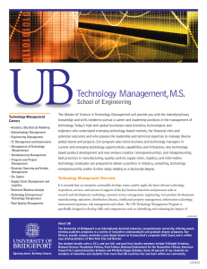 Technology Management, MS - University of Bridgeport