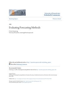 Evaluating Forecasting Methods - ScholarlyCommons