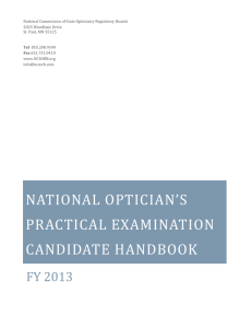 National Optician`s Practical Examination