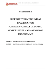 scope of work/ technical specification for river surface cleaning
