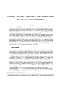 Robustness Properties for Simulations of Highly Reliable
