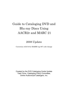 Guide to Cataloging DVDs