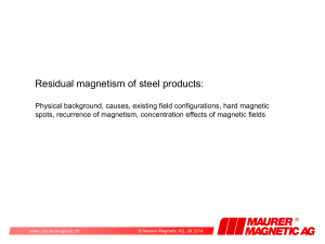 white paper causes for magnetism on steel parts