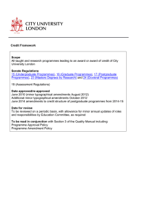 Credit Framework - City, University of London