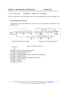 Chapter 1: Introduction to Mechatronics (Lecture#1 )