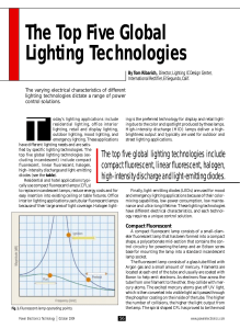 The Top Five Global Lighting Technologies