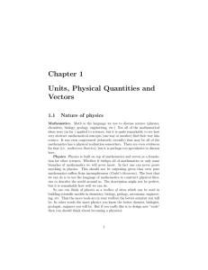 Chapter 1 Units, Physical Quantities and Vectors