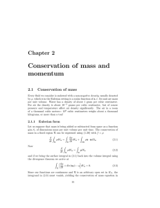 Conservation of mass and momentum