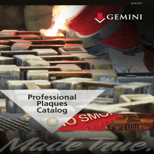 pdf Plaques Catalog - No Pricing Annual Gemini Plaques catalog