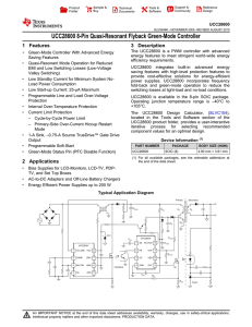 UCC28600 QUASI-RESONANT FLYBACK CONTROLLER (Rev. K)