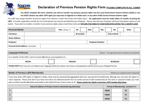 Declaration of Previous Pension Rights Form (PLEASE COMPLETE