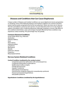 Diseases and Conditions that Can Cause Diaphoresis