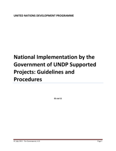 National Implementation by the Government of UNDP Supported