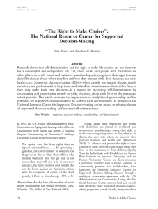 The Right to Make Choices - Supported Decision Making