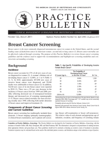 Practice Bulletin, Number 122, August 2011, (Replaces Practice
