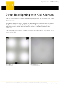Direct Backlighting with Kiki-A lenses