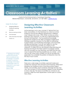Classroom Learning Activities