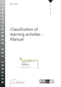 Classification of learning activities - Manual