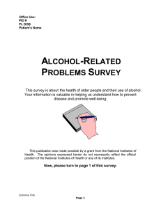 ALCOHOL-RELATED PROBLEMS SURVEY