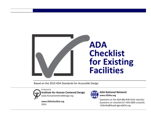 ADA Checklist for Existing Facilities