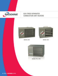 gas-fired separated combustion unit heaters