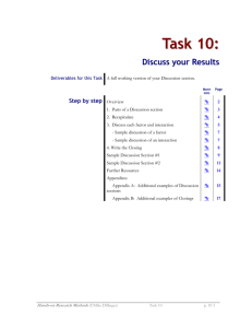 Task 10: Discuss your Results