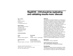 RepliCHI – CHI should be replicating and validating results more