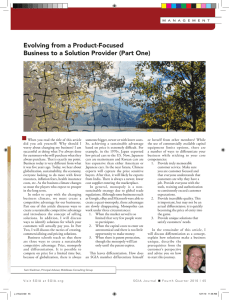 Evolving from a Product-Focused Business to a Solution Provider