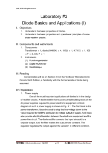 Laboratory #3 Diode Basics and Applications (I)