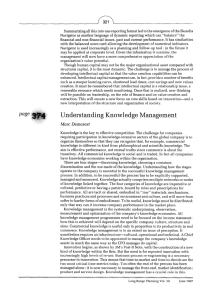 Understanding Knowledge Management