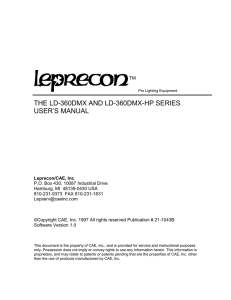 the ld-360dmx and ld-360dmx-hp series user`s manual