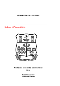 UNIVERSITY COLLEGE CORK Updated 19th August 2016 Marks