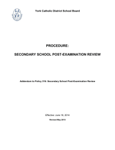 procedure: secondary school post