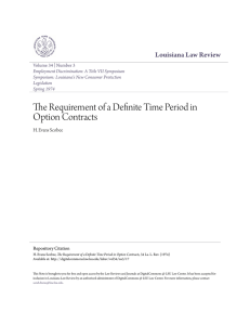 The Requirement of a Definite Time Period in Option Contracts