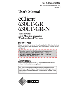 eClient 630LT-GR/630LT-GR-N User`s Manual (for Administrator