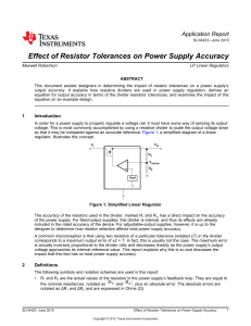 Effect of Resistor Tolerances on Power Supply