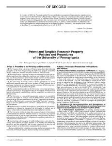 Patent and Tangible Research Property