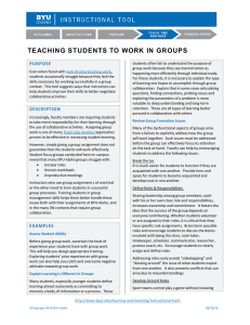 TEACHING STUDENTS TO WORK IN GROUPS