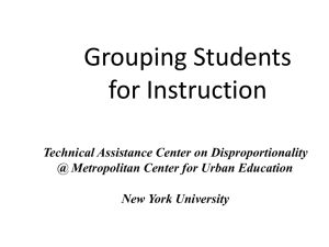 Grouping Students for Instruction - NYU Steinhardt