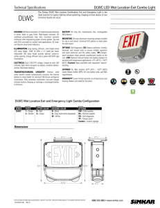 Technical Specifications DLWC LED Wet Location Exit Combo Light