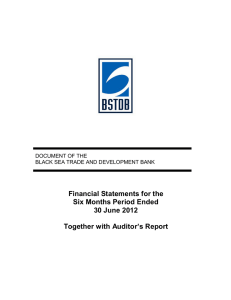 Financial Statements for the Six Months Period Ended 30 June 2012