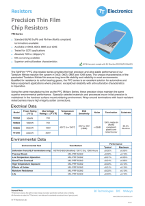 Precision Thin Film Chip Resistors