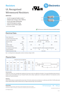 UL Recognised Wirewound Resistors