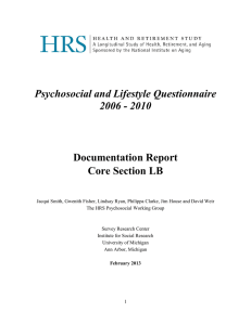 HRS 2006 Self-Administered Psychosocial Questionnaire: