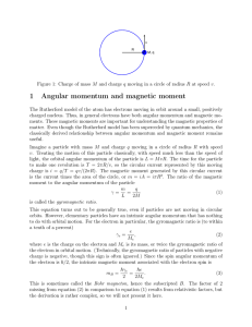 1 Angular momentum and magnetic moment