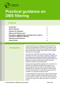 Practical guidance on DBS filtering