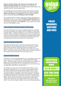 Police Warnings, Cautions and Fines