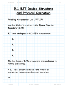 5.1 BJT Device Structure and Physical Operation