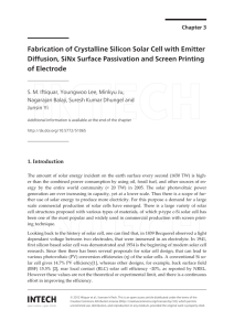 Fabrication of Crystalline Silicon Solar Cell with Emitter