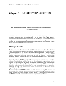 Chapter 3 MOSFET TRANSISTORS